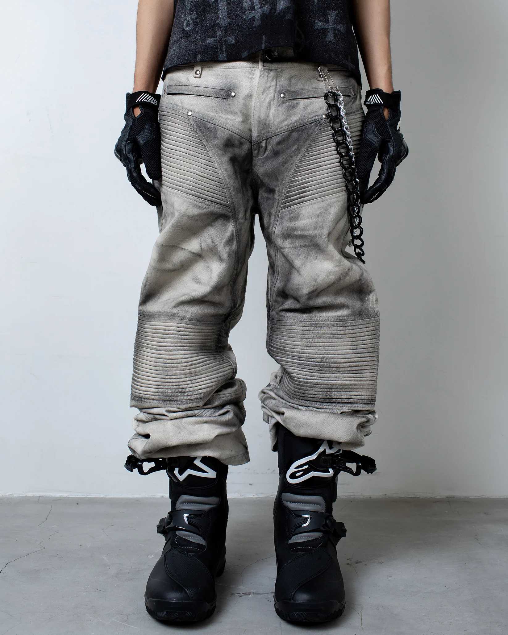 CH2 - MAFIA BIKER JEANS (DIRTY WHITE)