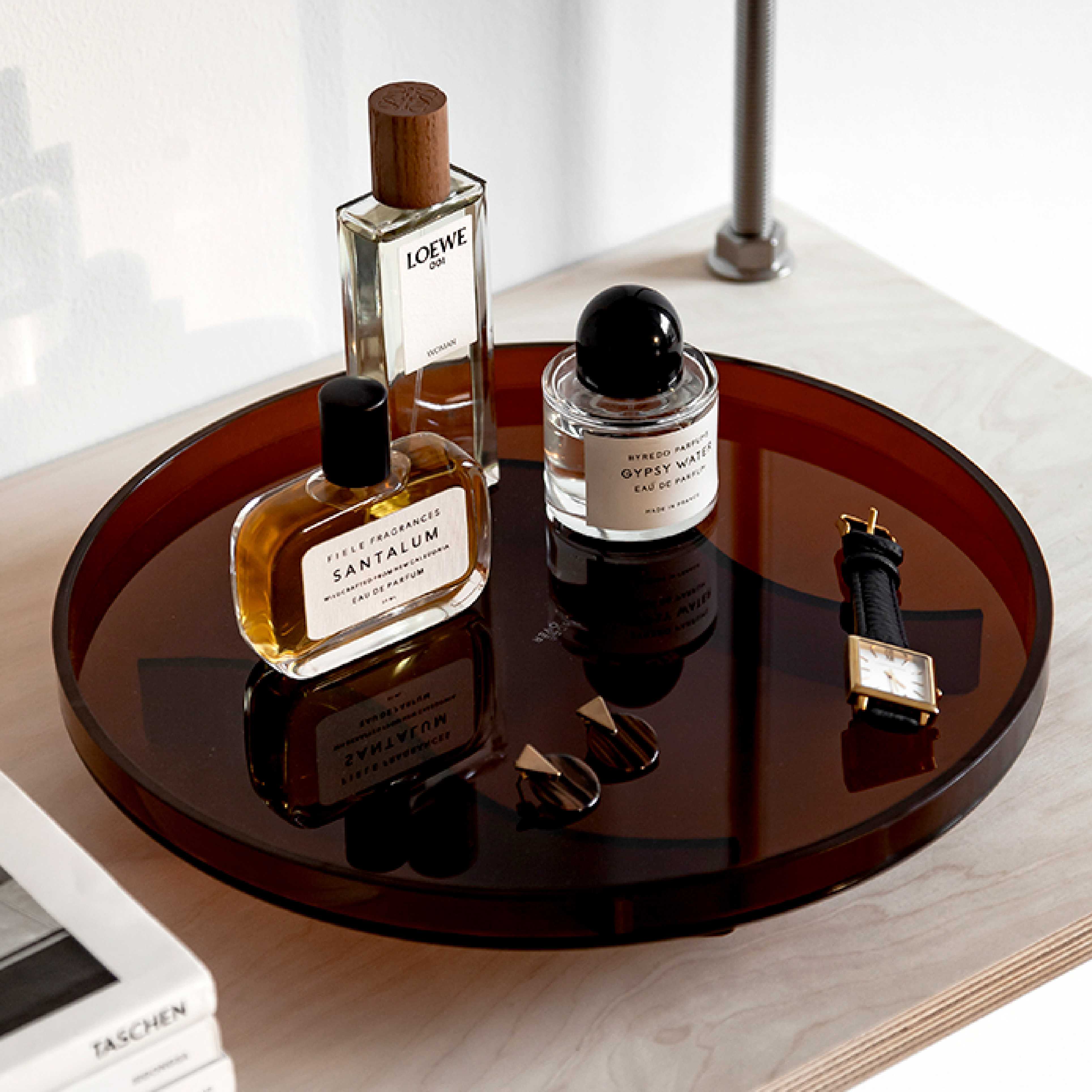 Amber acrylic tray