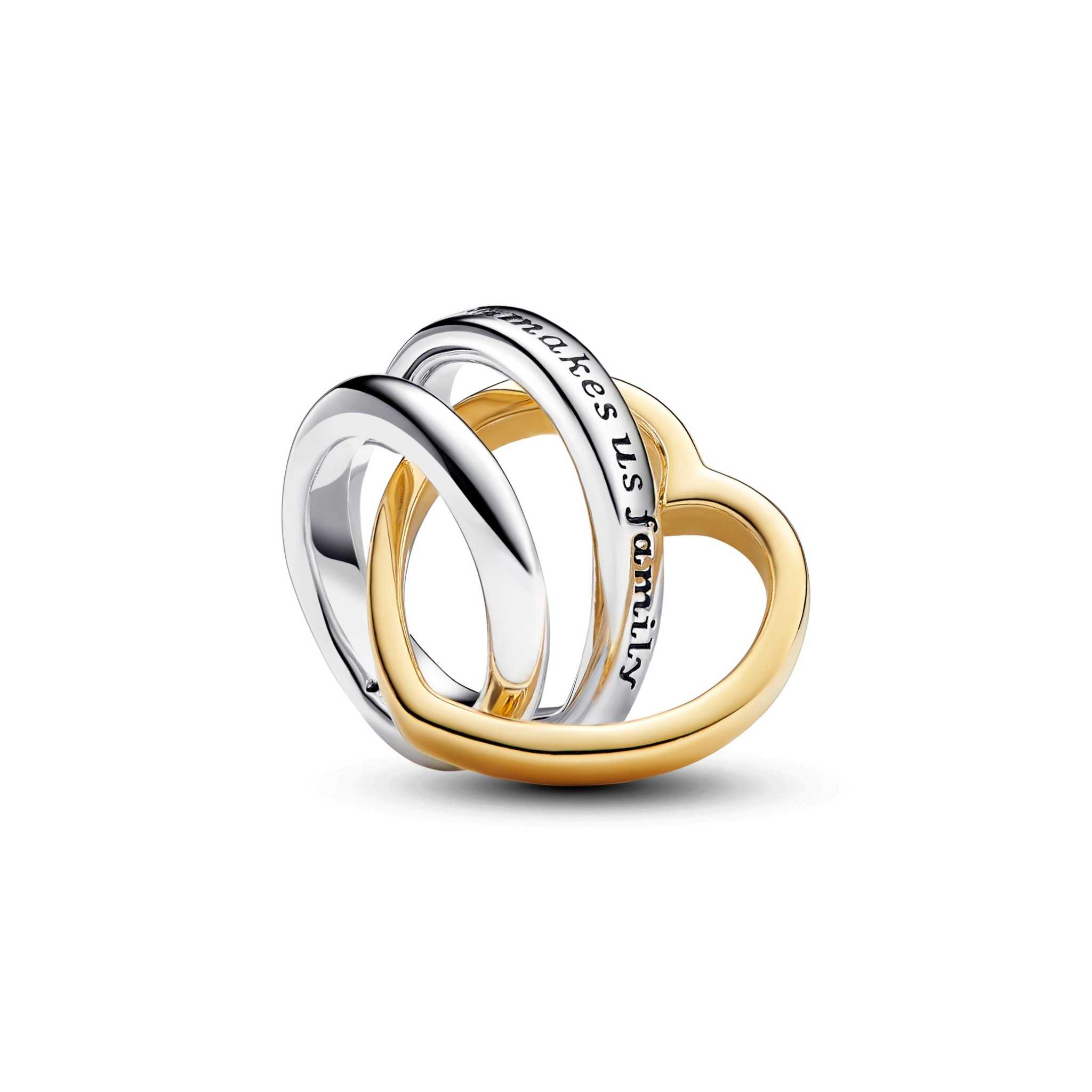 Braid and heart sterling silver and 14k gold-plated double dangle with