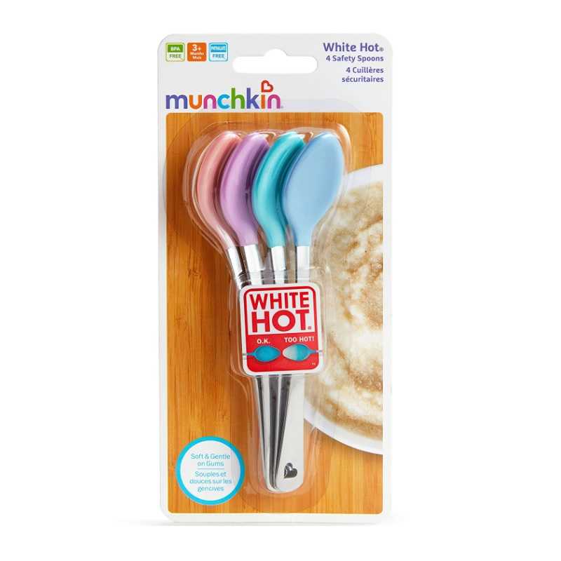 #ช้อน Munckin : MNK42448 White Hot Safety Spoons (เเพ็คเกจไม่สวย)( 4 Packs)