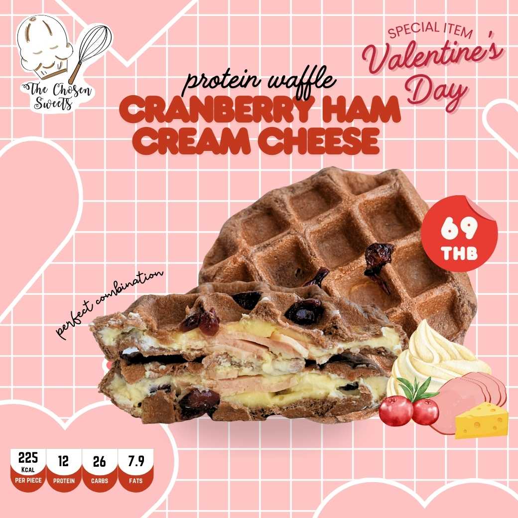 The chosen Valentine special - waffle แครนเบอรี่แฮมครีมชีส (Pre-order)