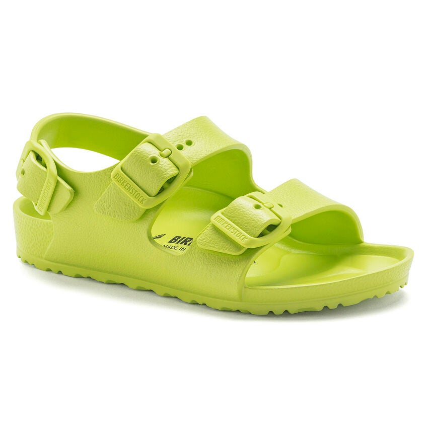 Birkenstock รองเท้าแตะรัดส้น เด็กผู้ชาย รุ่น Milano สี Active Lime - 1024606 (narrow)