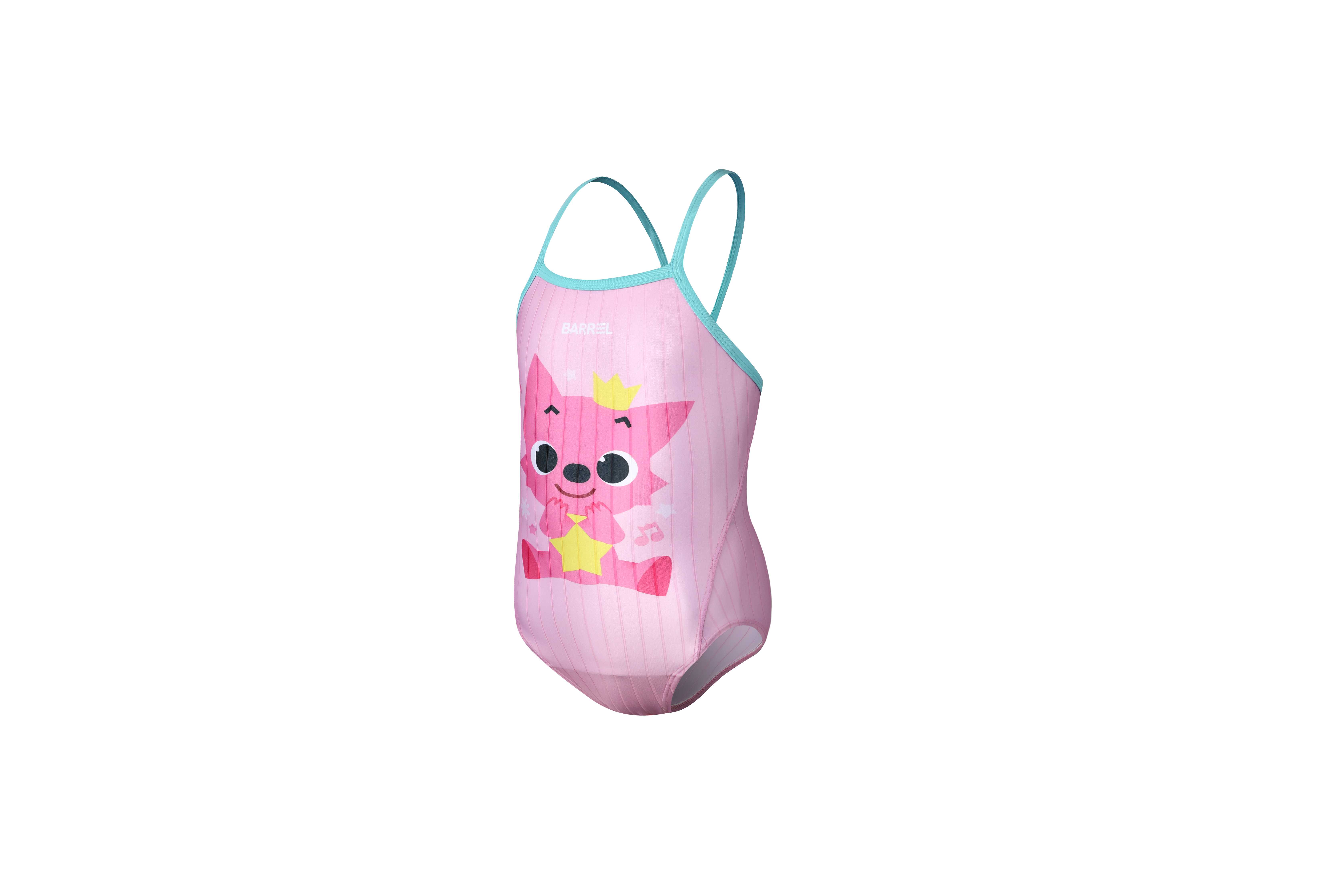 BARREL KID_PINKFONG TRAINING V BACK STRAP SWIMSUIT - PINK MUSIC