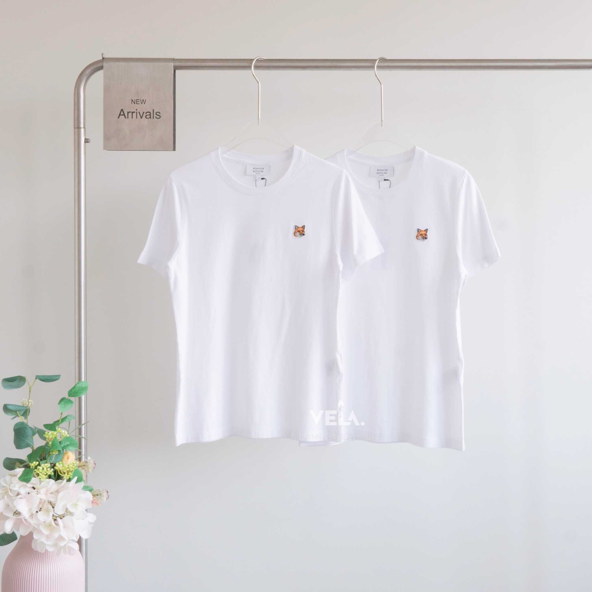 Maison Kitsuné W Fox Head Patch Regular T-Shirt (White)