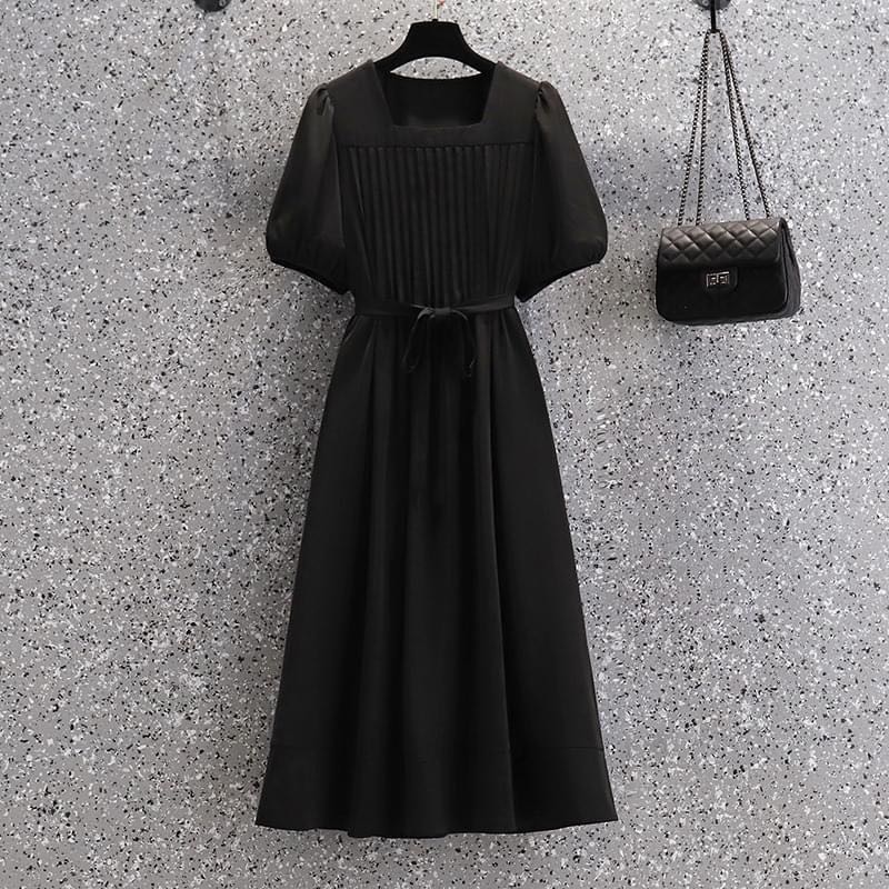 ชุดเดรสสีดำเรียบหรูสาวอวบ Bigsize Fashion
