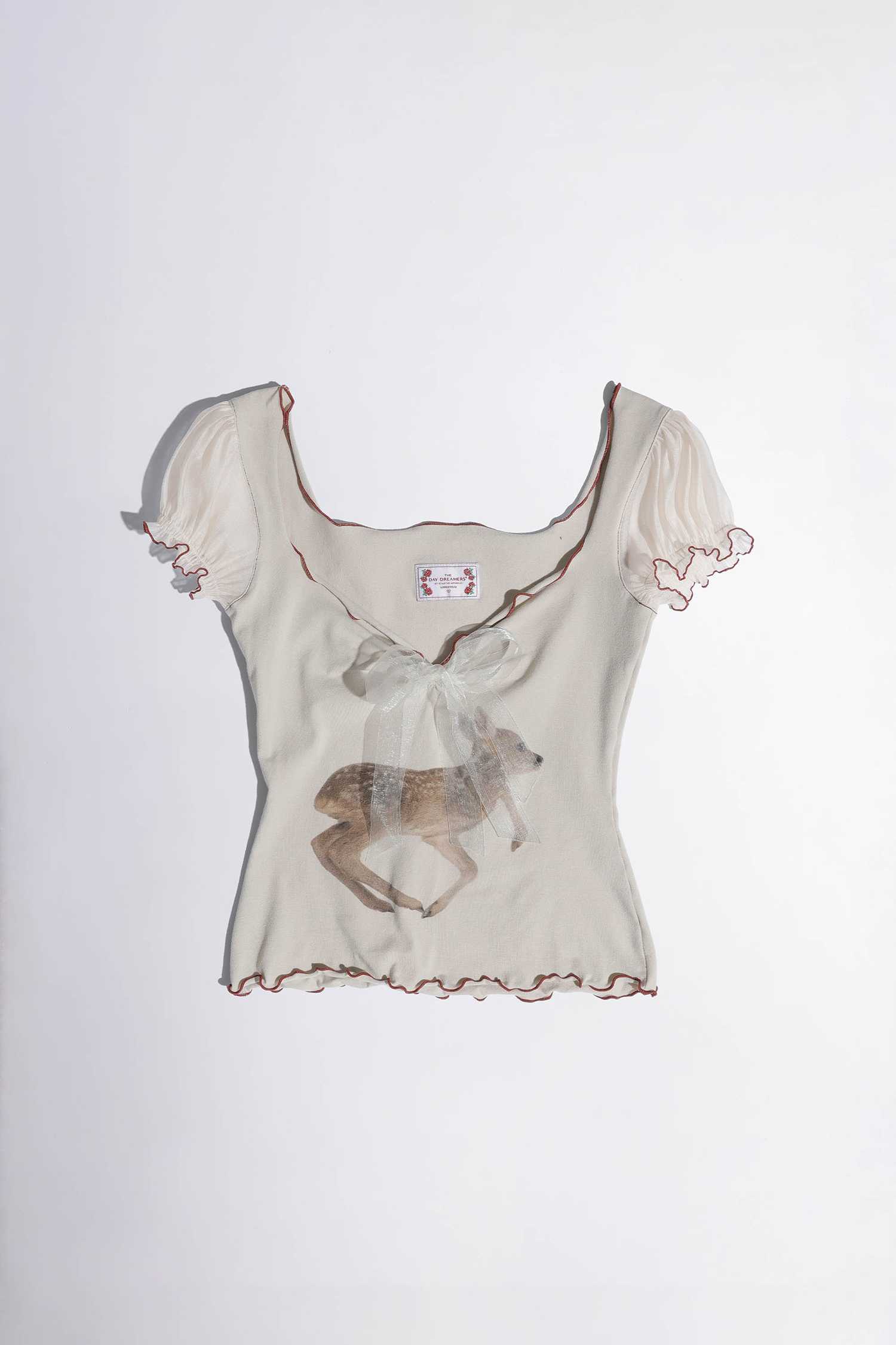 (pre,รวมส่ง) Puff Sleeve Top  /sculptor