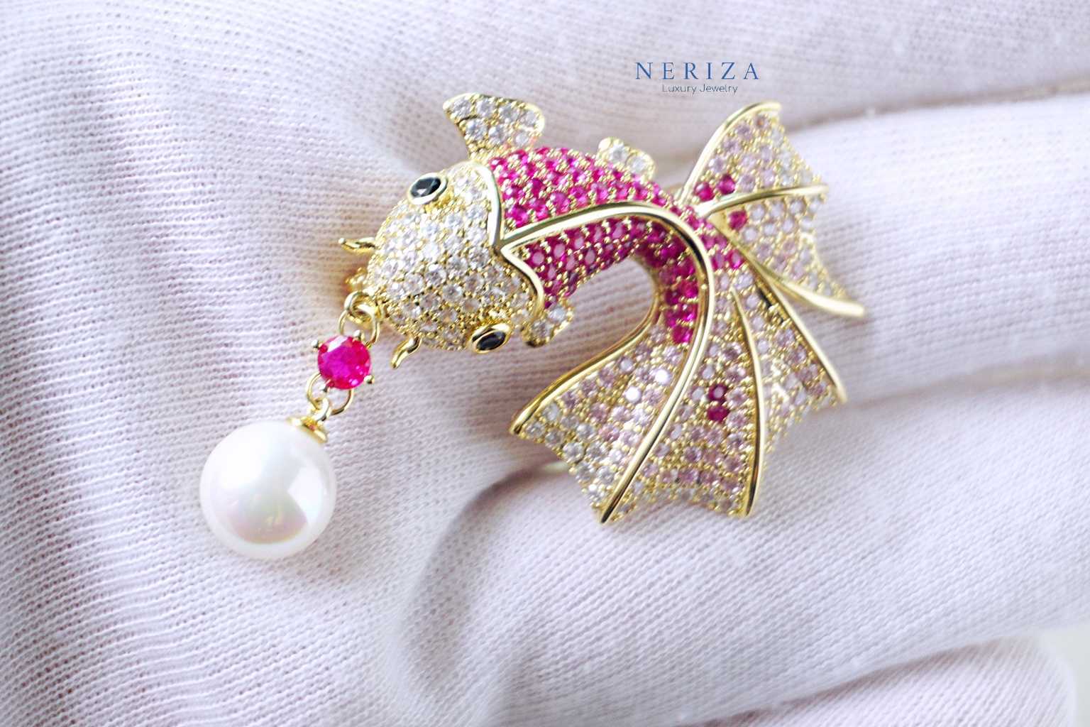 เข็มกลัด เพชรสังเคราะห์ประกายเทียบเท่าเพชรแท้ รหัส NP020