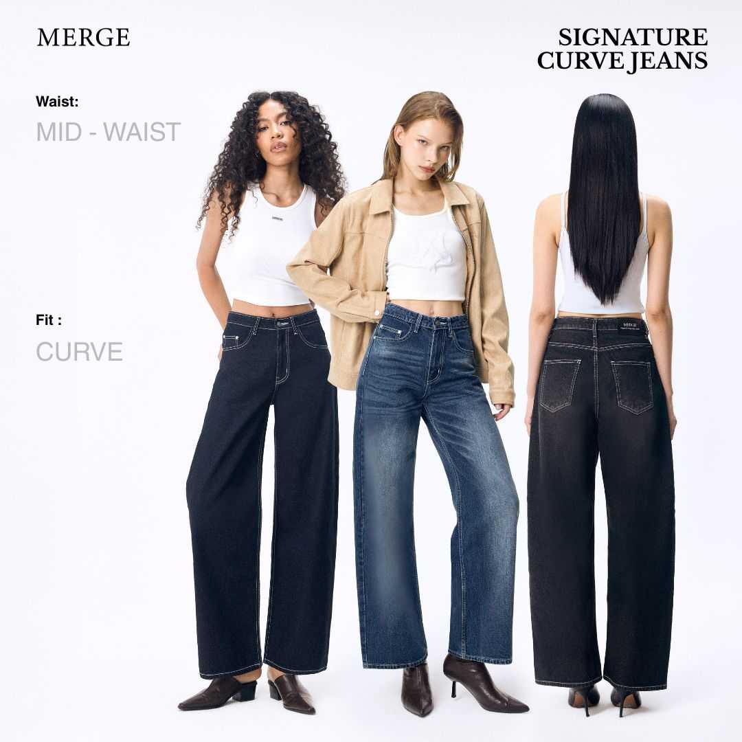 Merge Official - Signature Curve Jeans (Mid Waist) (จัดส่ง 10/06)
