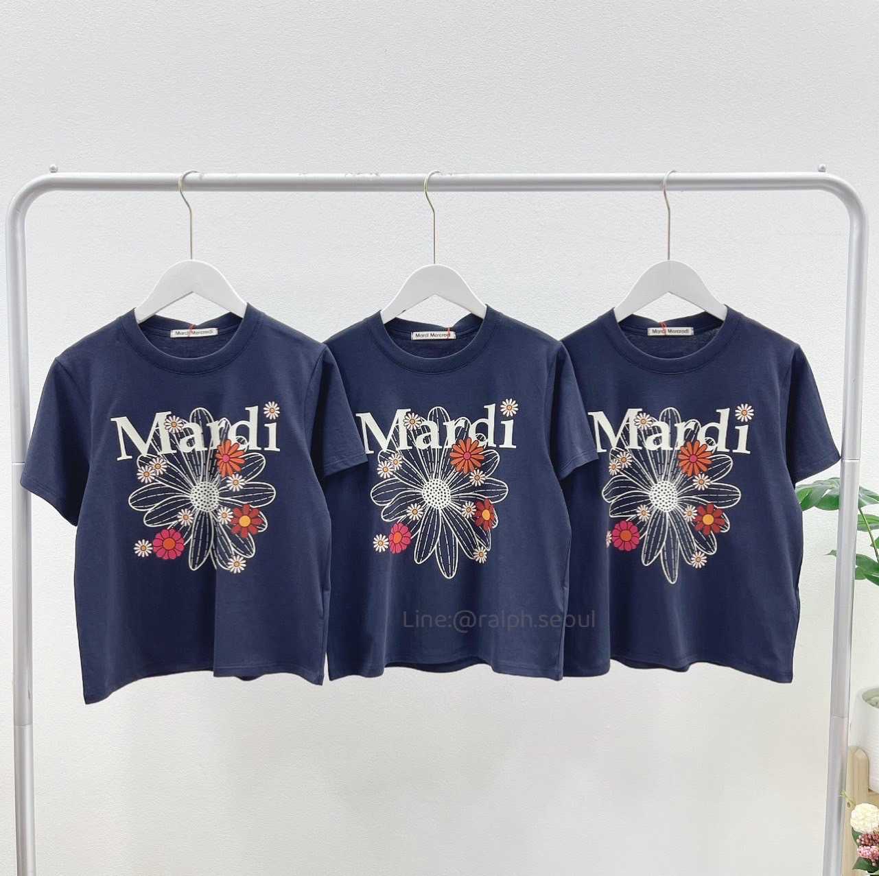 Mardi Flower Blossom Slim T-shirt(NAVY/IVORY) New!!!