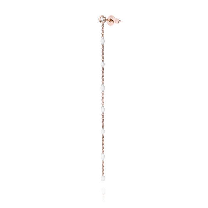 EARRING - Pink Gold Diamond White Dots