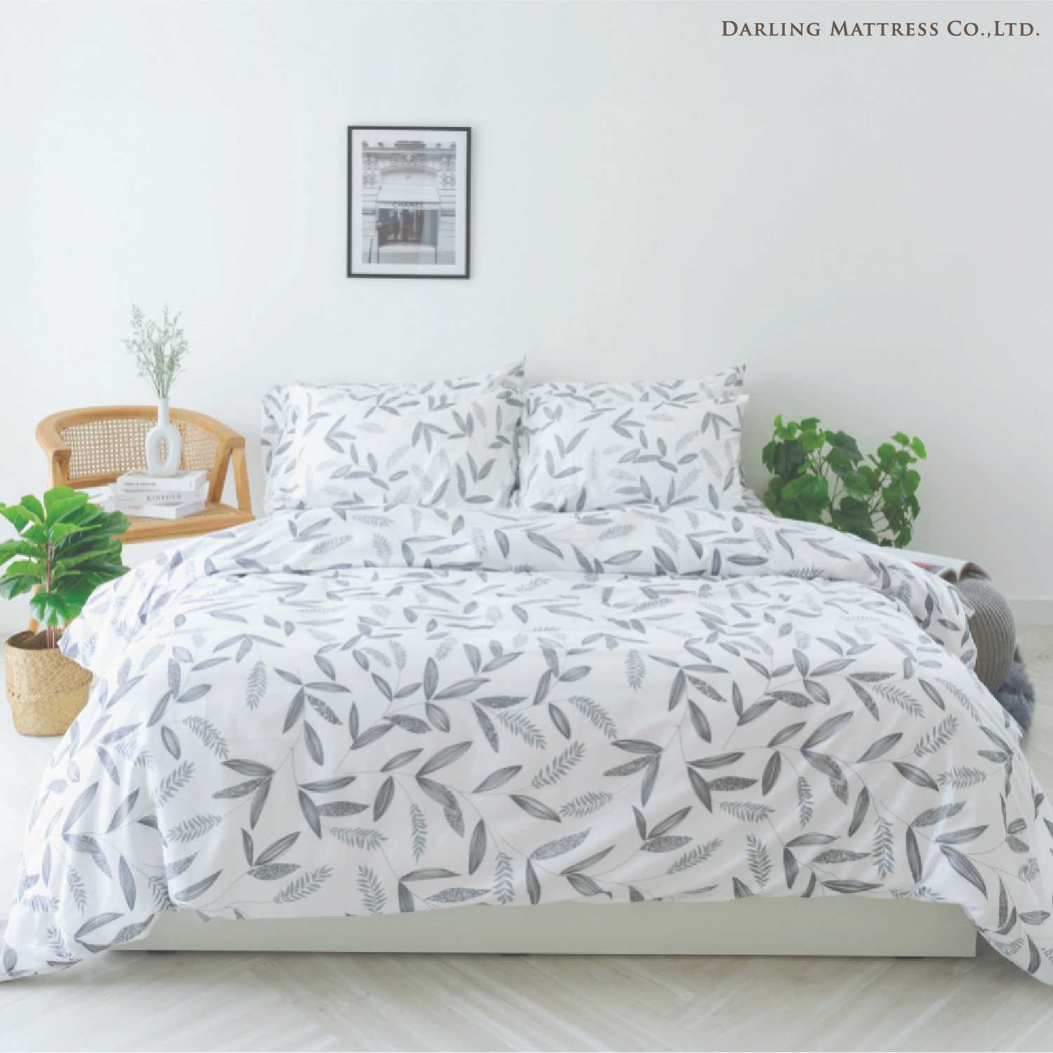 Darling Mattress ชุดผ้าปูและผ้านวมรุ่นนาโนเทคลายลีฟ NANOTECH Bedsheet and Duvet Set (Leaf)