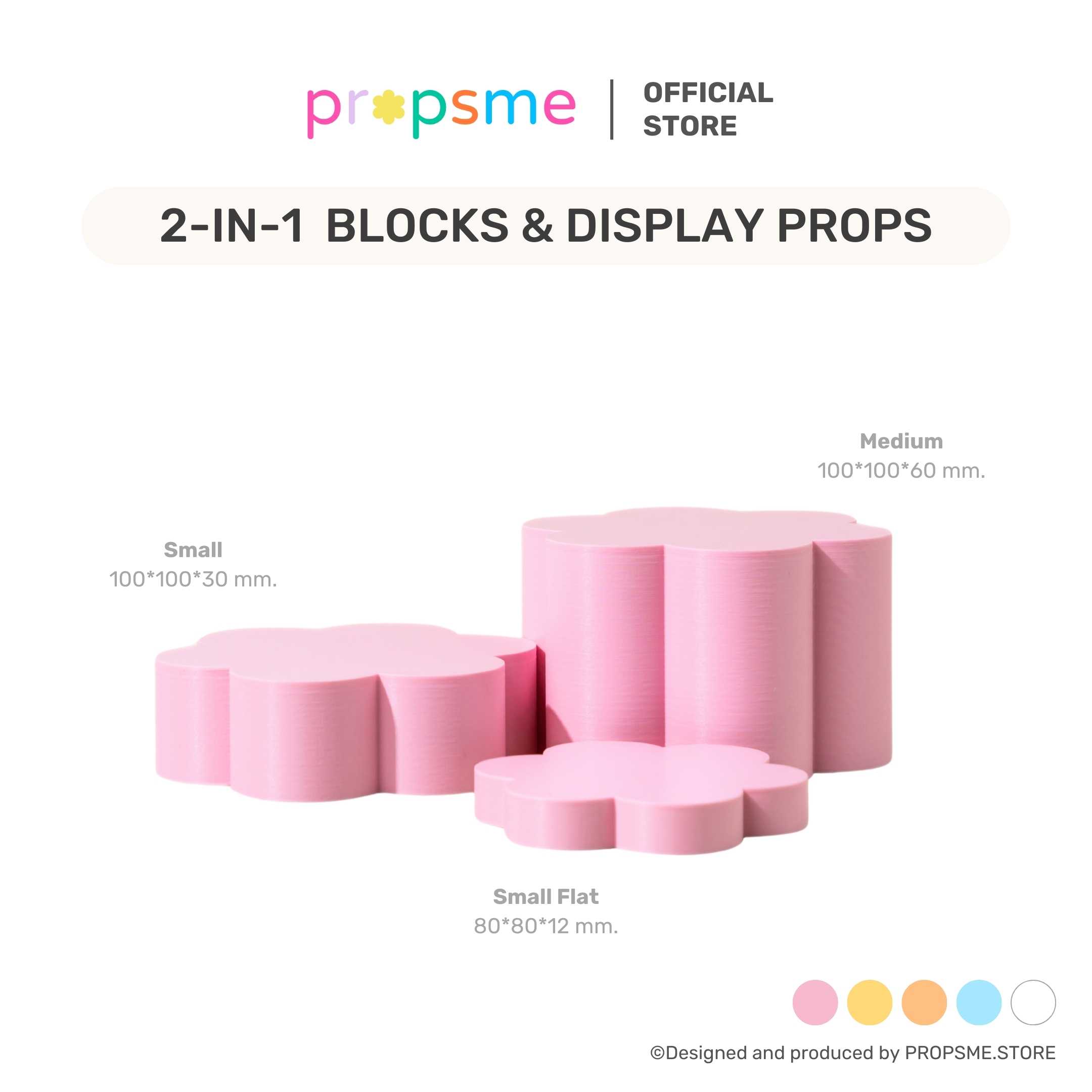 Propsme | 2in1 Blocks & Display Props แท่นวางสินค้า พร็อพถ่ายภาพสินค้า - Flower Blooming (Set)