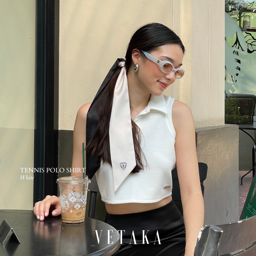VETAKA Tennis polo shirt (เสื้อเชิ้ต คอปก ทรงครอป)