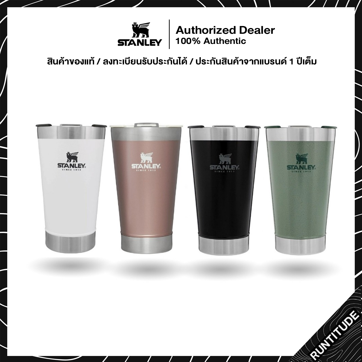 Stanley แก้วน้ำไซส์เล็ก [ขนาด 16 oz] : VACUUM & PINT แก้วเก็บความเย็น Stanley ของแท้ประกันแบรนด์