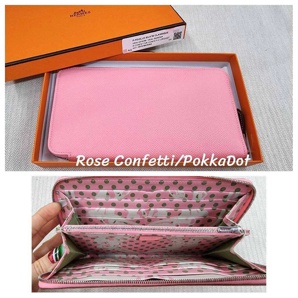 Hermes Wallet Long Azap Silk-in Rose Confetti Epsom