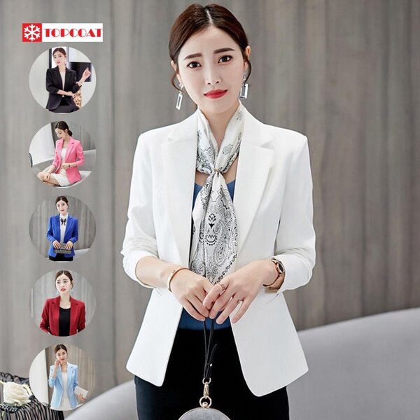 สูทผู้หญิงทำงาน เข้ารูป ดำ ขาว ชมพู แดงไวน์ น้ำเงิน