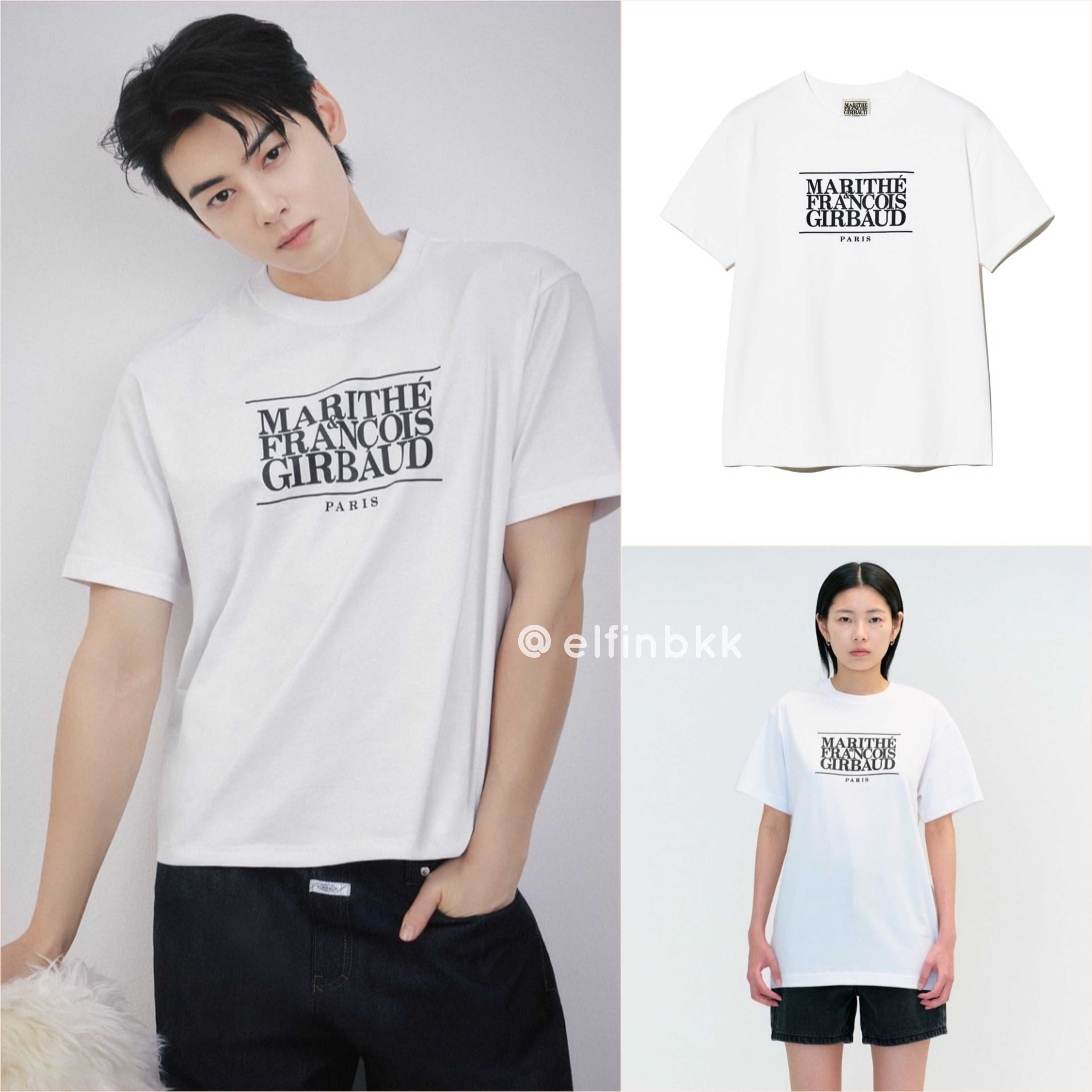 Marithe CLASSIC LOGO T-shirt unisex เสื้อยืด สีขาว สีดำ สีกรม สีเบจ