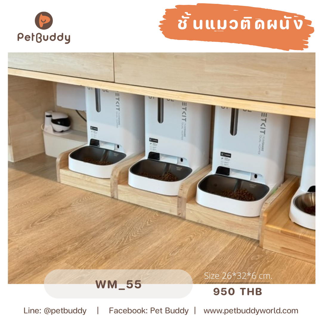 WM55_ฐานไม้รองเครื่องให้อาหารอัตโนมัติ