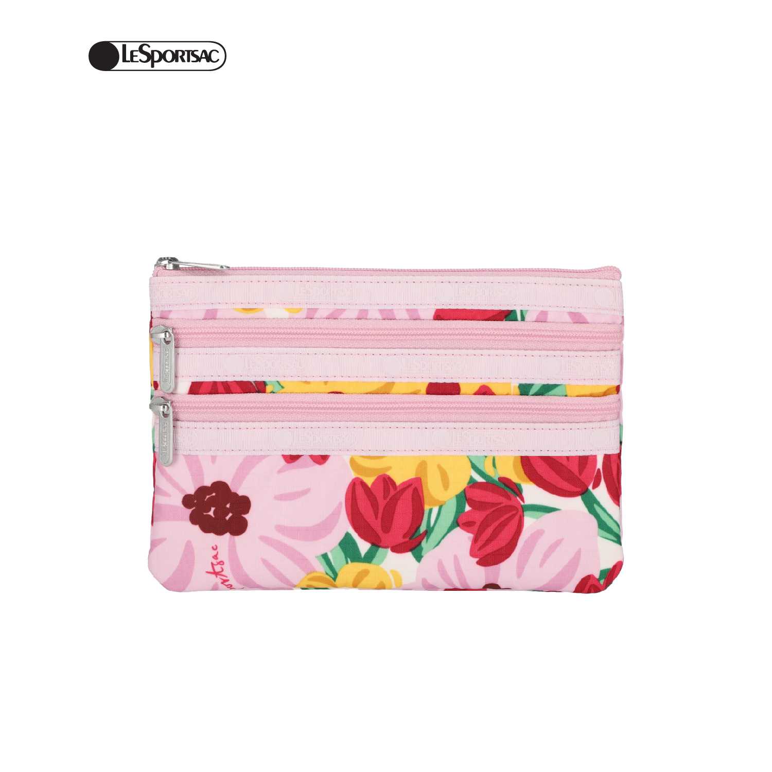 Lesportsac 3-Zip Cosmetic Bag กระเป๋าเครื่องสำอาง กระเป๋าตังสามซิป Style 7158