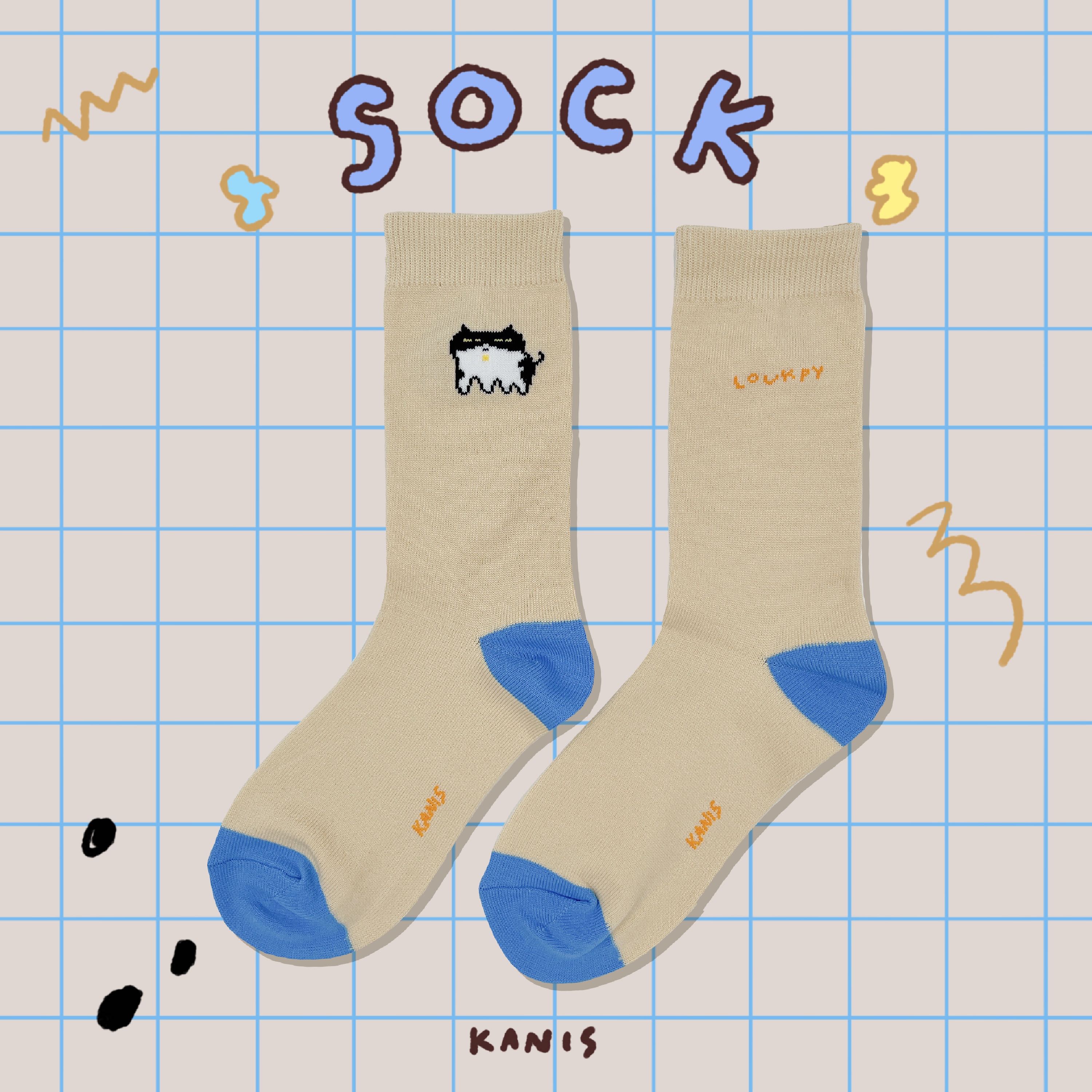 Sock Kanis 3 Kota - Loukpy Blue