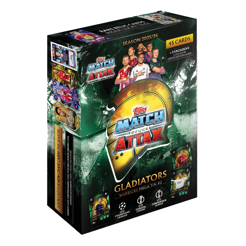 Match Attax UCC 25/26 Mega Tins 'Warriors' #2 /แมตช์แอทแทค กล่องเหล็ก เมก้าทิน สีเขียว