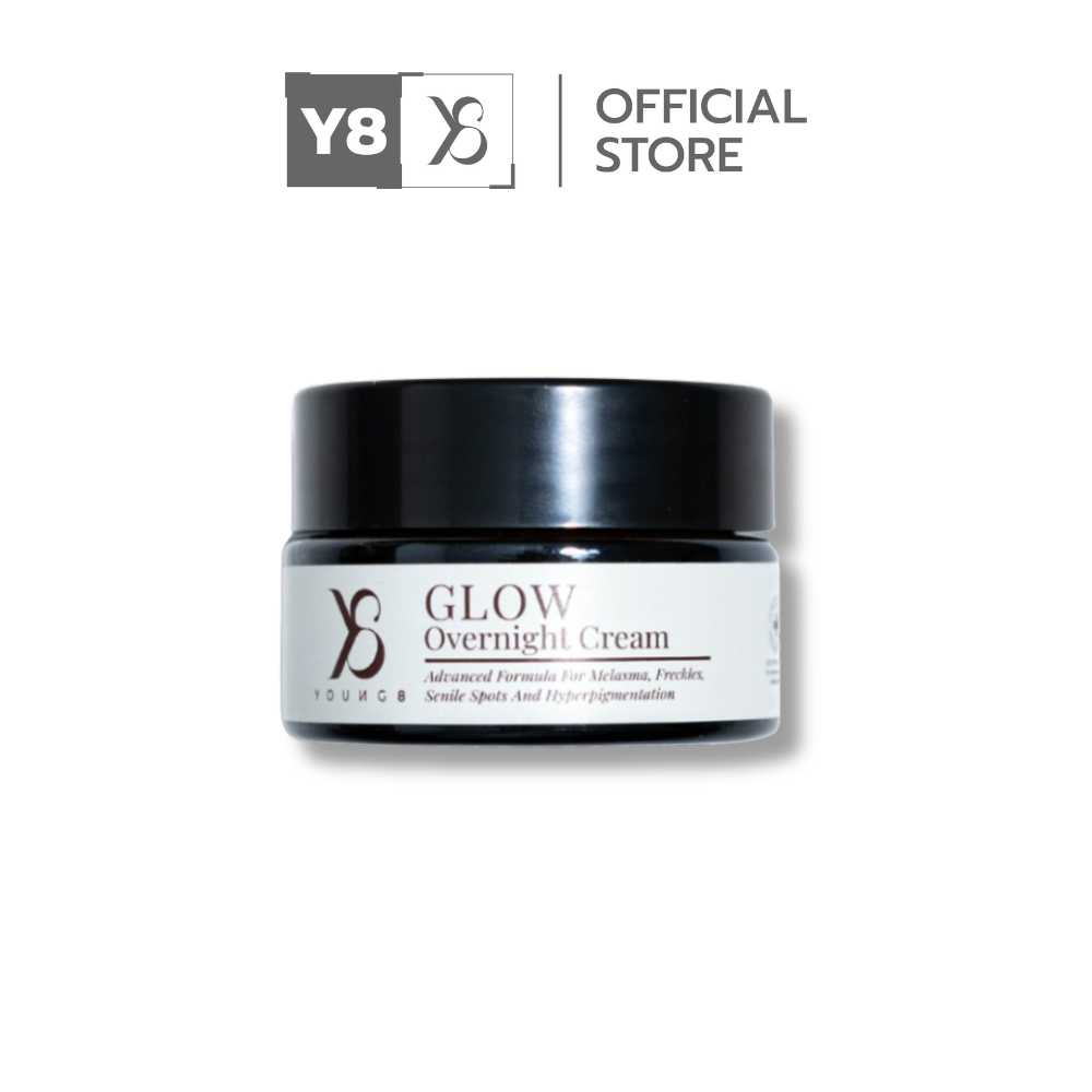 Y8 GLOW OVERNIGHT CREAM  ครีมบำรุงผิว ลดฝ้ากระ ยับยั้งเม็ดสีเมลานิน ไม่ทำให้ผิวบาง (Y8001)