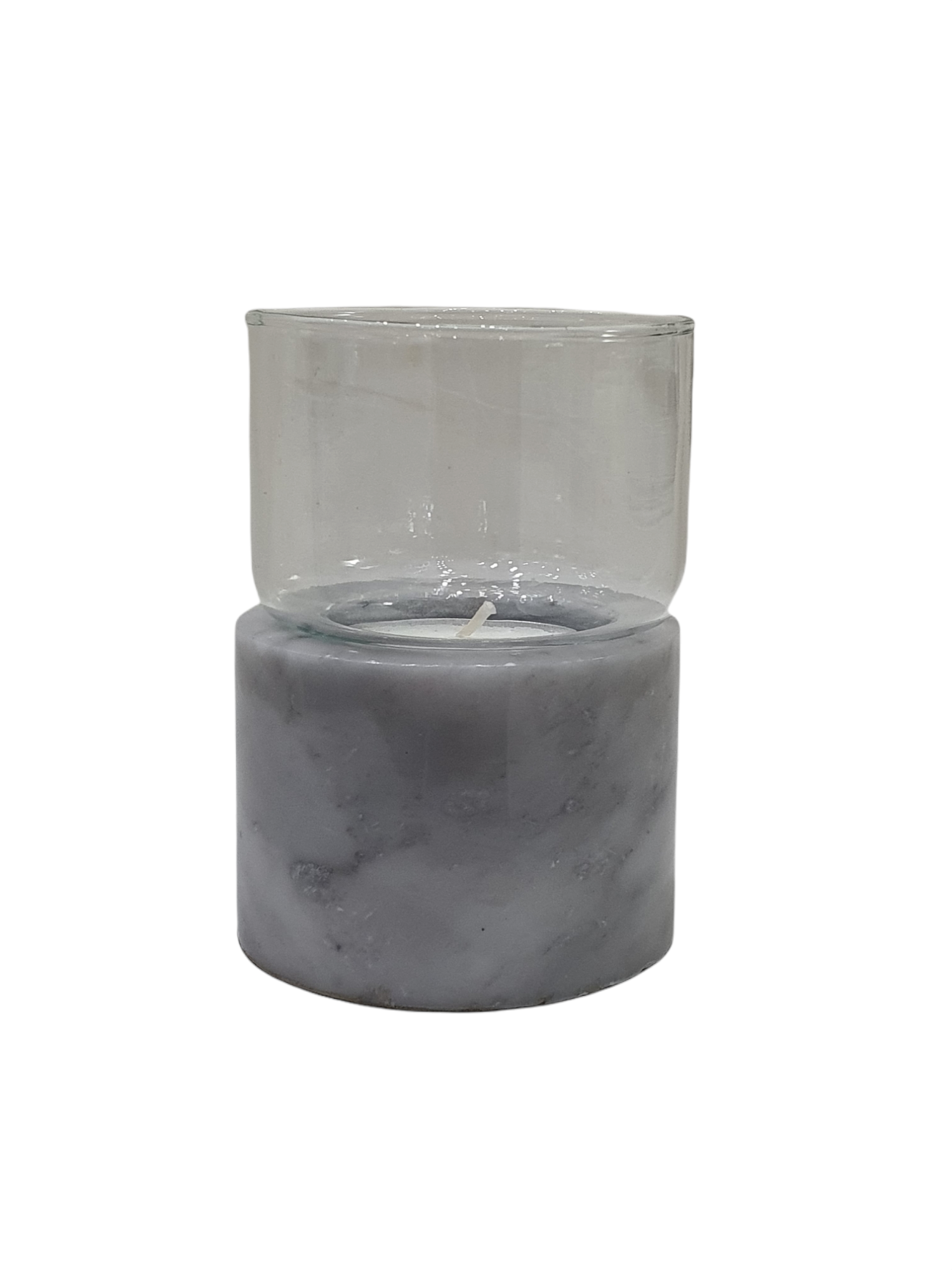 Candle holder, Marble, White, S