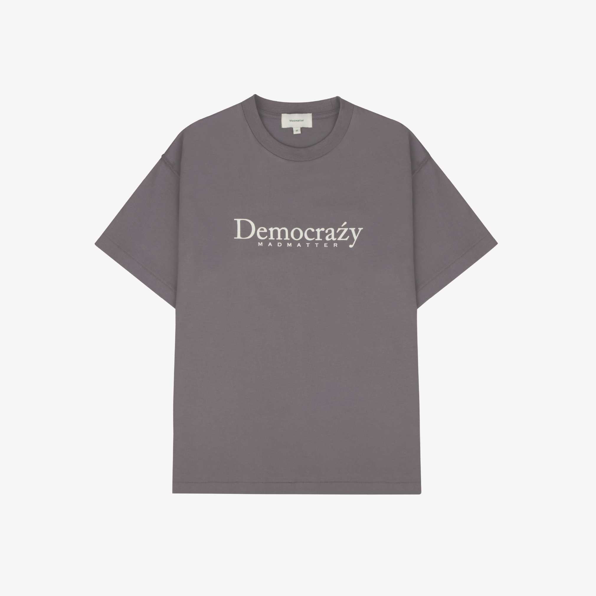 Democrazy Tee Charcoal