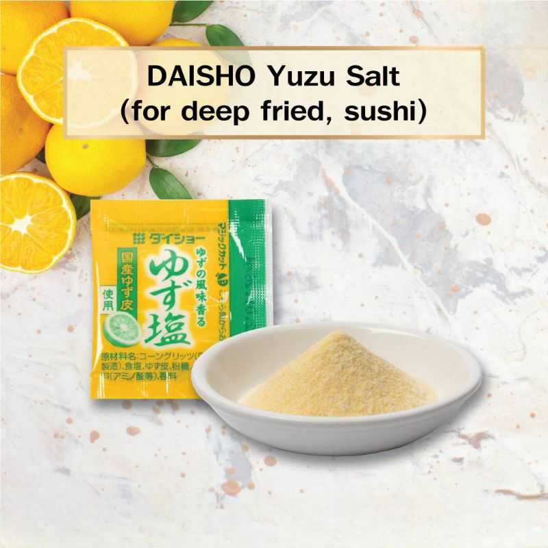 [1กรัม/ซอง] เกลือยูซุ/เกลือปรุงรสยูซุ แบบซอง Daisho (Yuzu​ Peels​ Salt​)