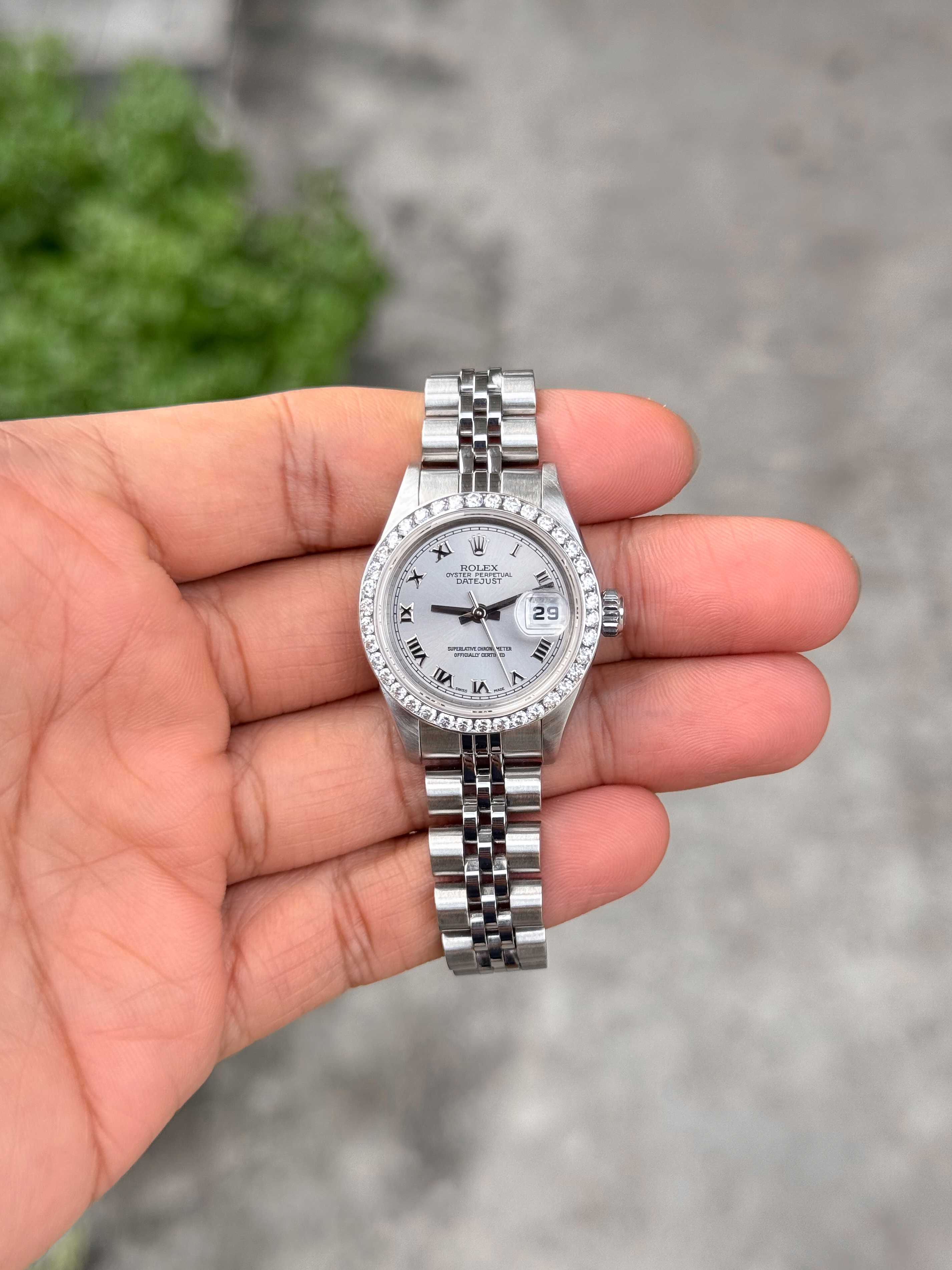 Rolex Datejust 79174 Diamond Automatic Lady Size Silver Dial