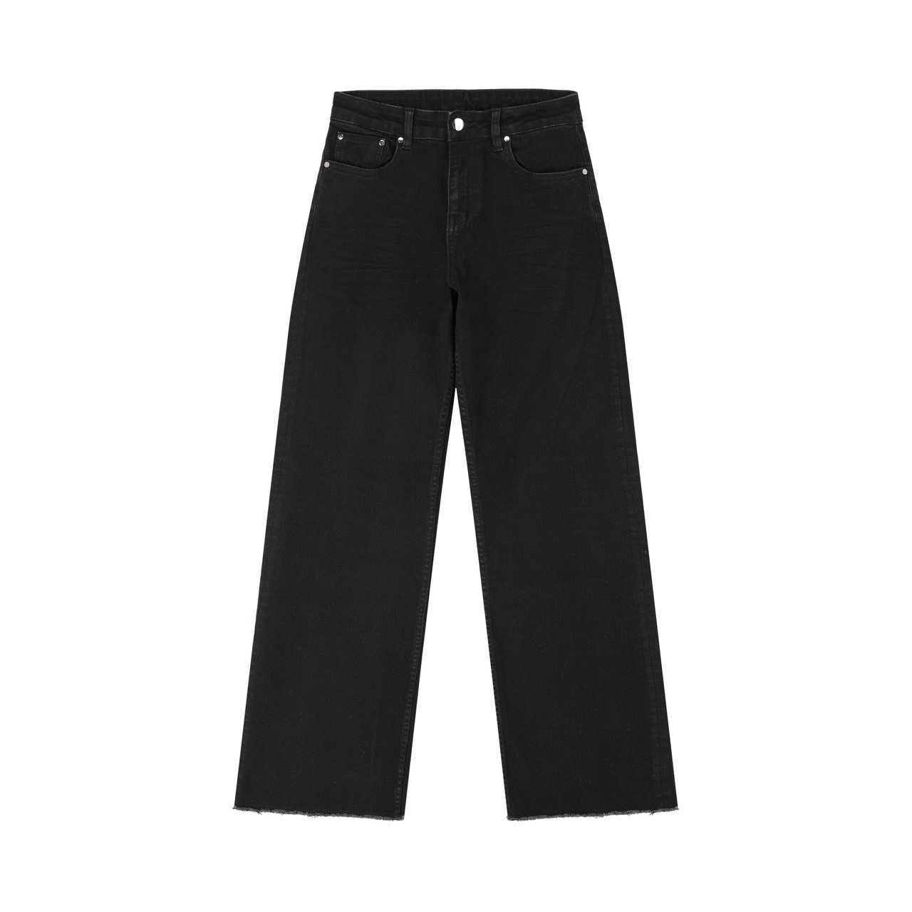 Raw hem flare denim