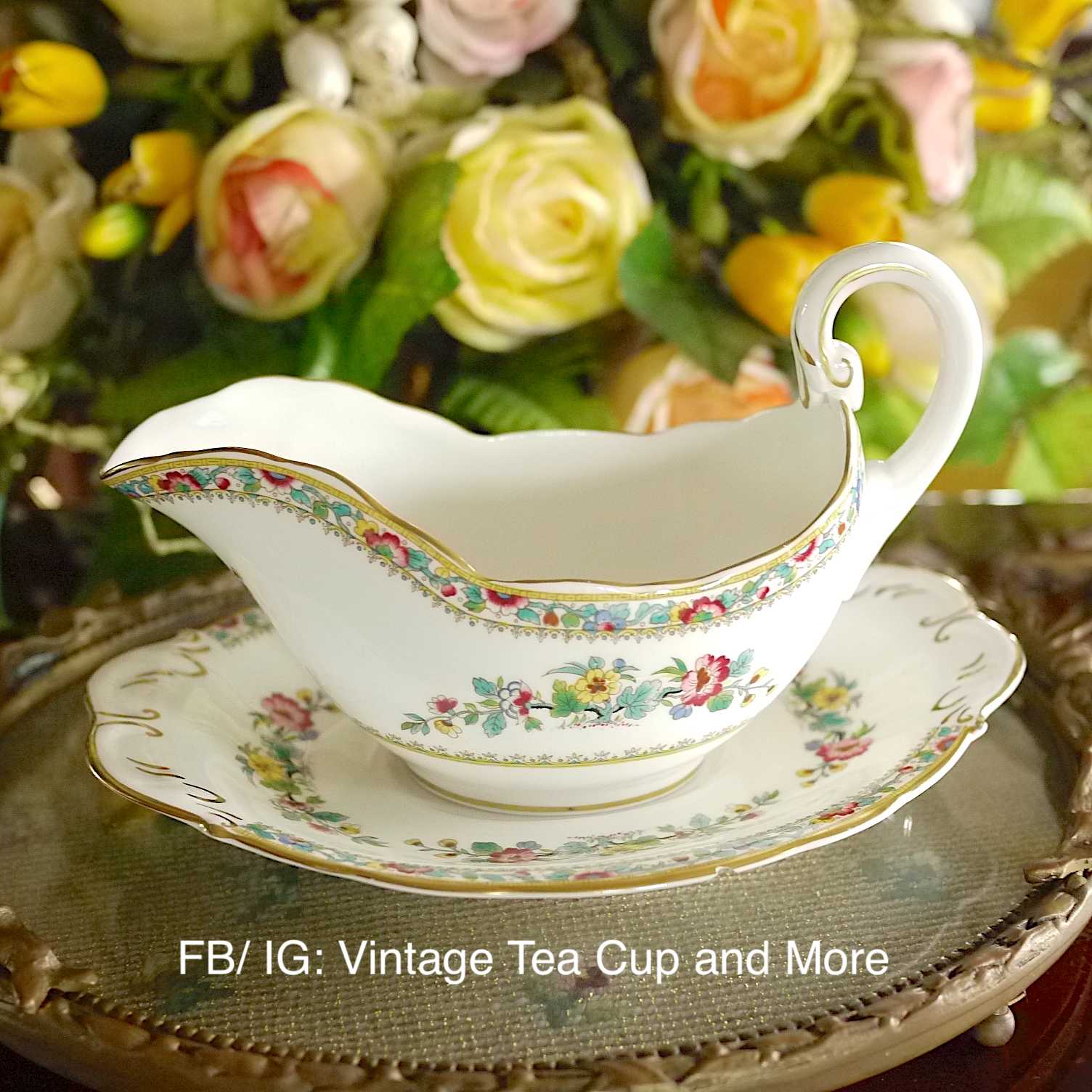 โถเกรวี่ Coalport Ming Rose