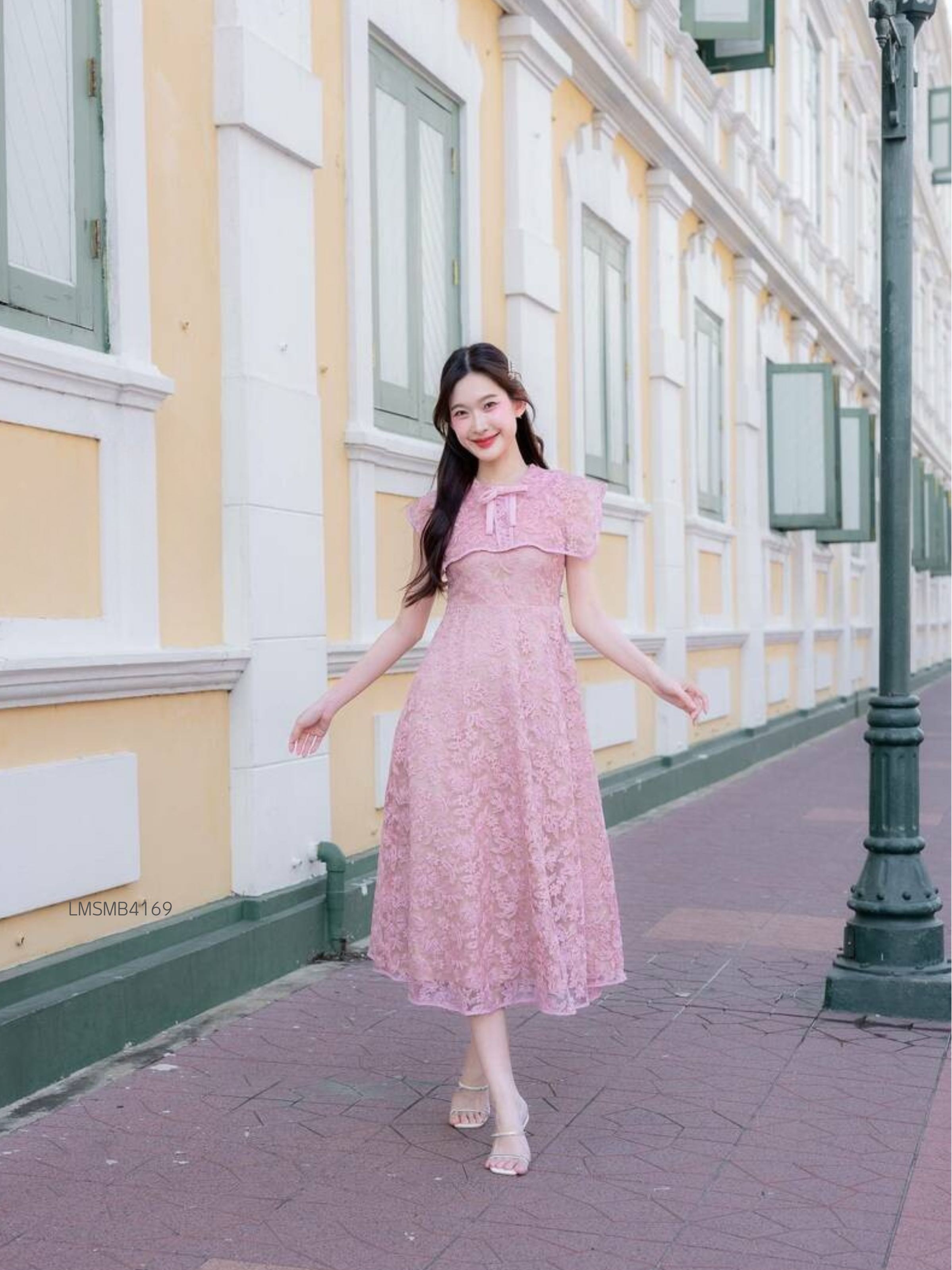 S-XL เดรสยาวลูกไม้ LMSMB4169