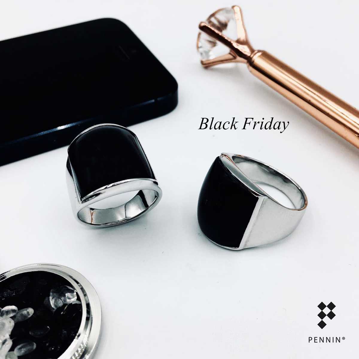 แหวนนิล Black Friday : Curve หน้าโค้ง เงินแท้ 92.5% ชุบทองคำขาว เสริมอำนาจ คุ้มภัย เท่มีสไตล์