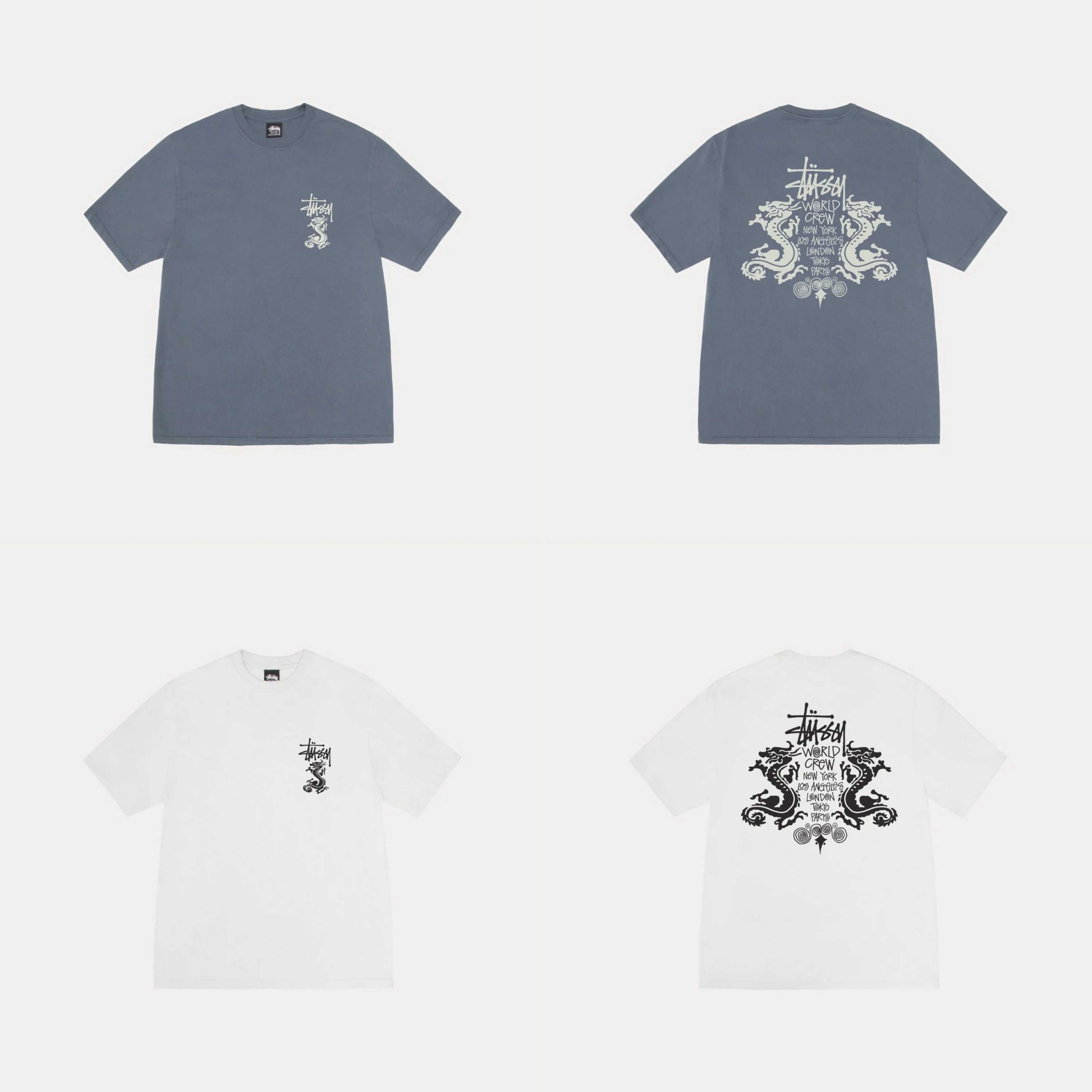 NEW Stussy DOUBLE DRAGON TEE PIGMENT DYED
