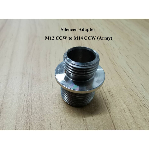 5KU Stainless Steel Silencer Adapter (M12 CCW to M14 CCW)