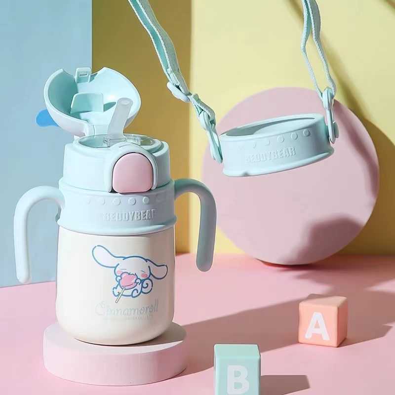 BeddyBearXCinnamoroll กระติกน้ำสูญญากาศแสตนเลส  พร้อมข้อต่อหูจับ&สายสะพาย BB003MLS-008CR