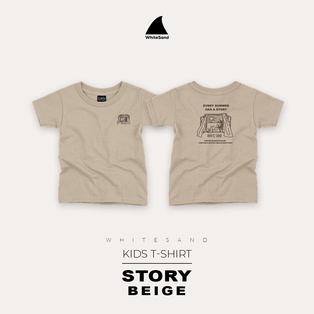 WhiteSand Kids T-Shirt เสื้อยืดคอกลมแขนสั้นเด็ก ลาย Story ผ้านุ่มคอตตอน 100%
