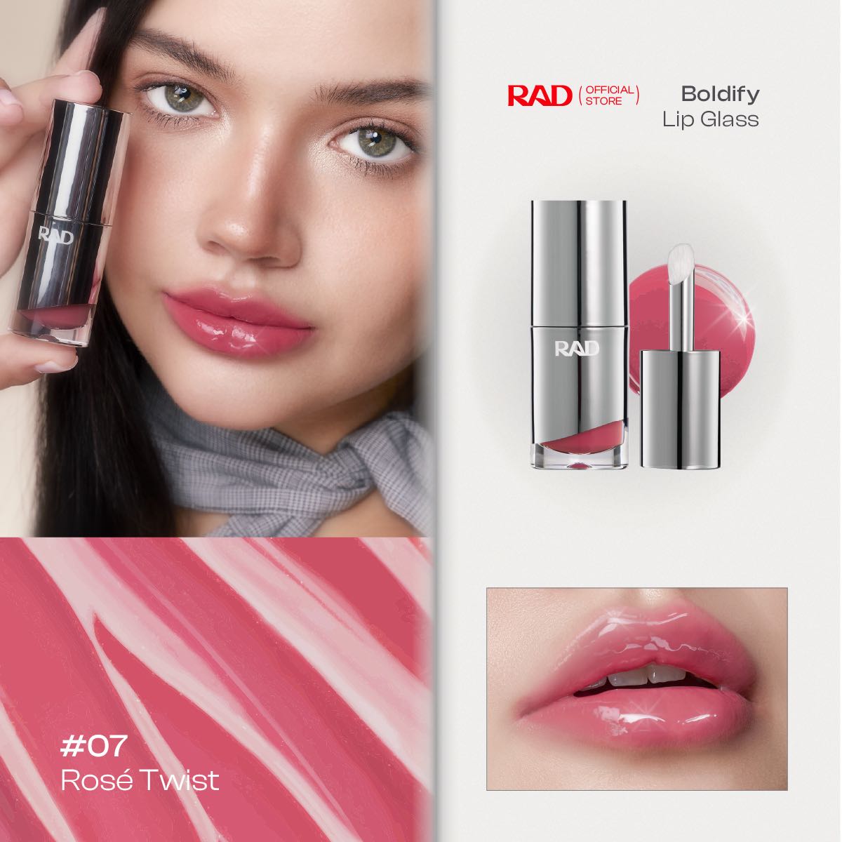 RAD l BOLDIFY Lip Glass สี 07 Rosé Twist