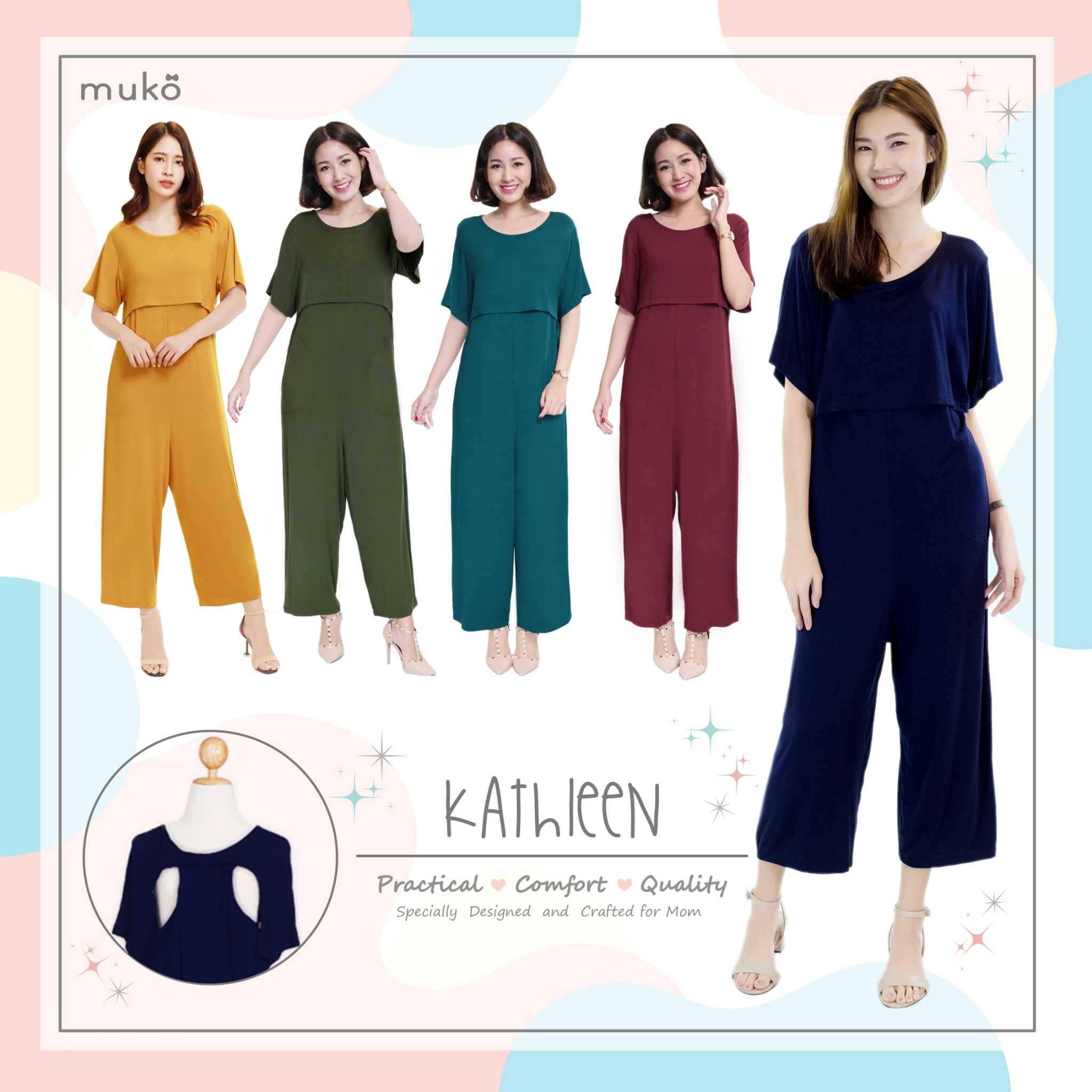 Muko Kathleen จั้มสูทเปิดให้นม คลุมท้อง JS03 (Bottoms)