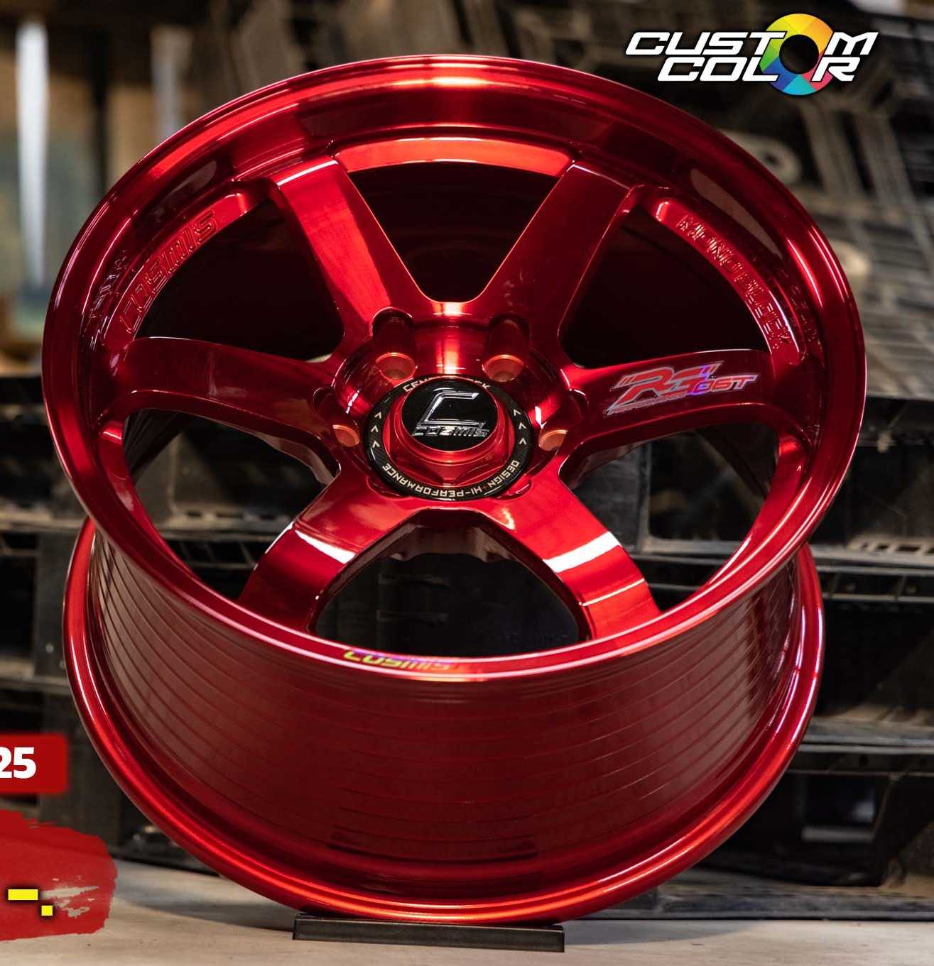แม็กซ์ RG-06T(TD256) 18X9.5 6X139.7 ET25 CB.106  MIRROR RED+PLATE  (สีแดงทั้งวง+เพลท)Custom