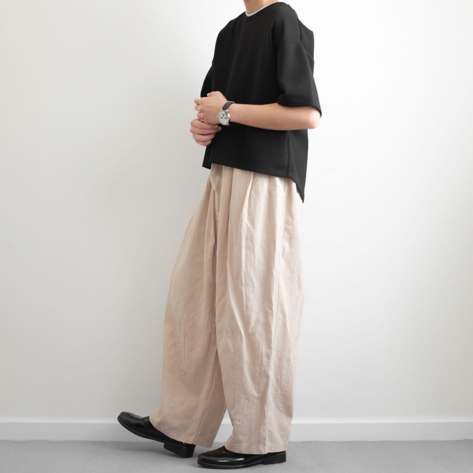 AMOR • Relaxed Linen Blend Cotton Oversized Wide Legs Pants