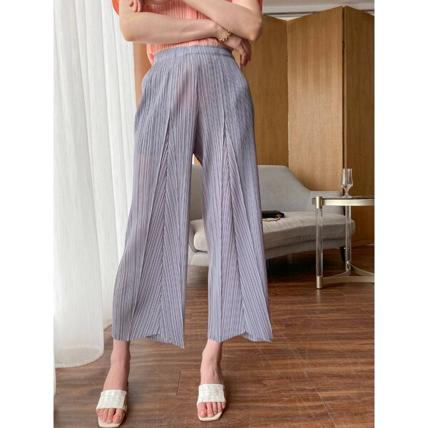 ยาว 36นิ้ว!! 2MUAY รุ่น GJO2088-1 กางเกงอัดพลีทงานคุณภาพ CROPPED WIDE LEG PLEATED PANTS 13สี FREE...