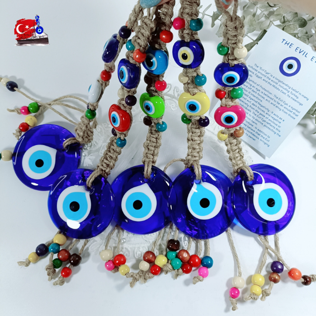Evil Eye ของแท้ โมบายแขวน จากตุรกี แก้ว 7CM เครื่องราง ตกแต่งบ้าน  ป้องกันสิ่งชั่วร้าย นำพาโชคดี