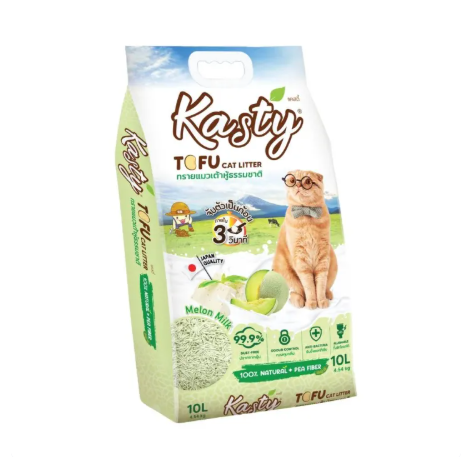 Kasty ทรายเต้าหู้ 10L Melon Milk