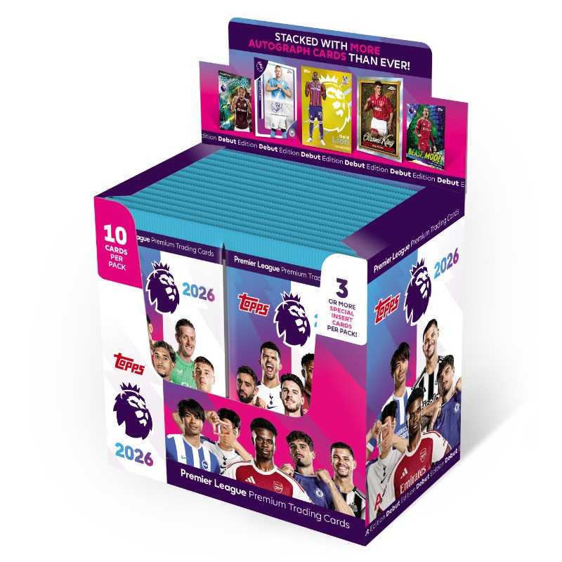 การ์ดฟุตบอลTopps Premier League 2026 -Debut Edition(ยกกล่อง)28ซอง