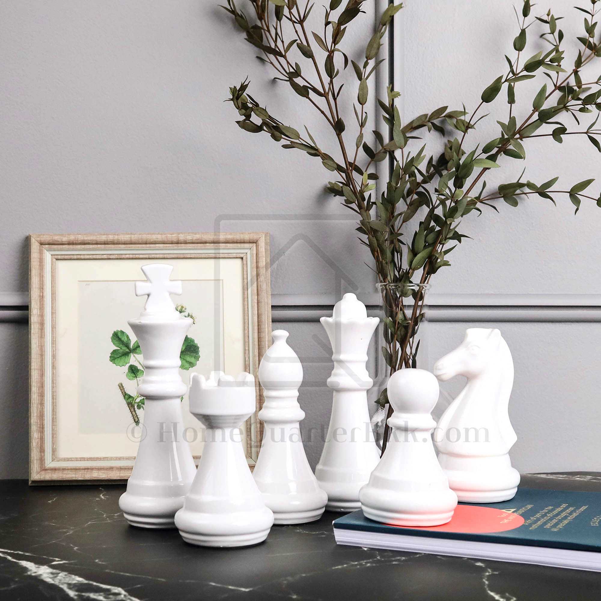 หมากรุก เซรามิก สีขาว ขนาดใหญ่ | Ceramic Chess White-L