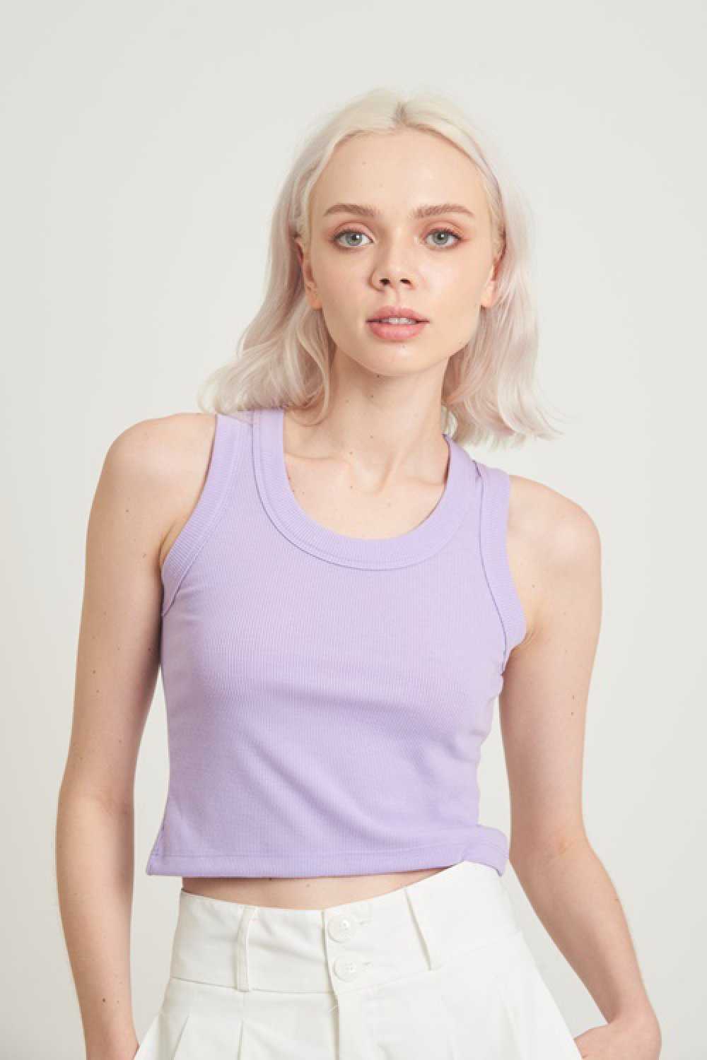 Purple Knit Tank Top