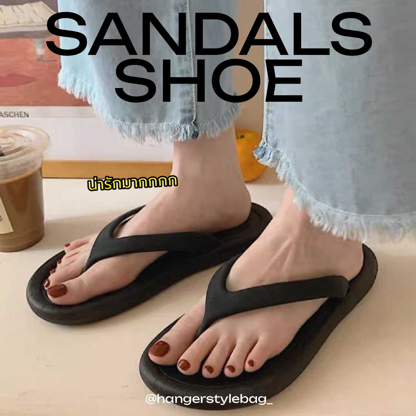 Sandals Shoe Black (size 42-43)