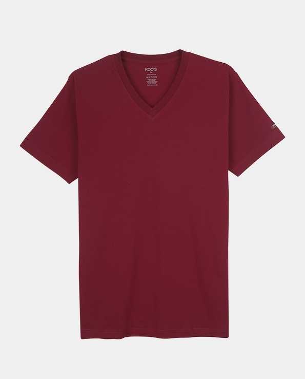 Jersey V-Neck - Garnet